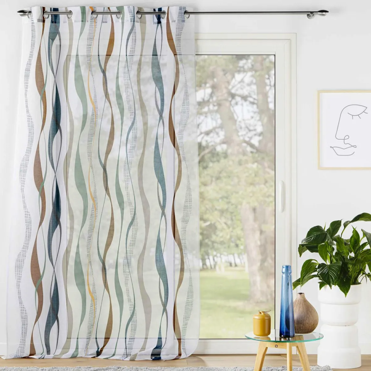 DOUCEUR D'INTERIEUR Voilage œillets (140 x 240 cm) Lisana Multicolore Sale