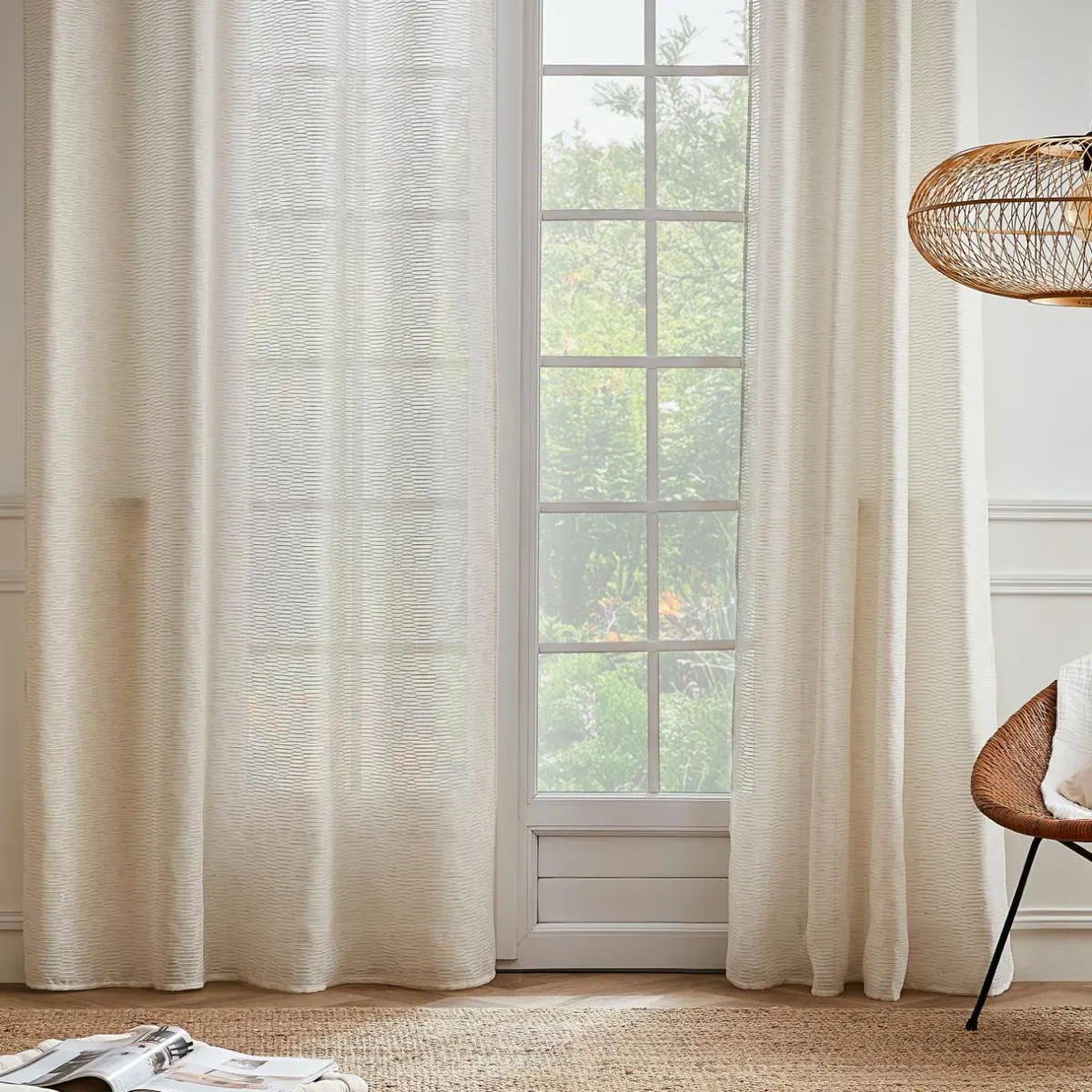 EMINZA Voilage œillets (140 x 240 cm) Maël Beige Online