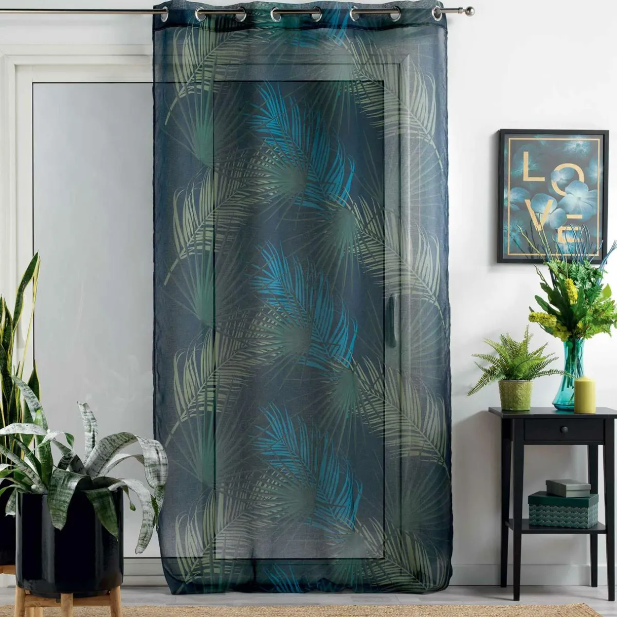 DOUCEUR D'INTERIEUR Voilage œillets (140 x 240 cm) Malyssa Bleu Clearance