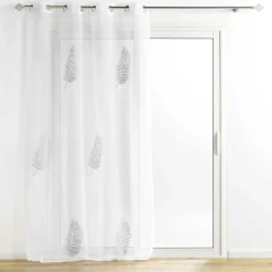 DOUCEUR D'INTERIEUR Voilage œillets (140 x 240 cm) Palmeor Argent Discount