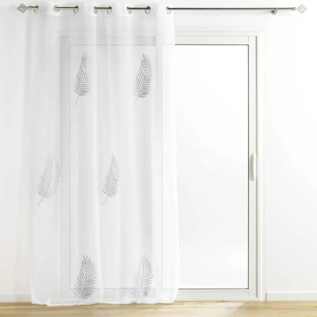 DOUCEUR D'INTERIEUR Voilage œillets (140 x 240 cm) Palmeor Argent Discount