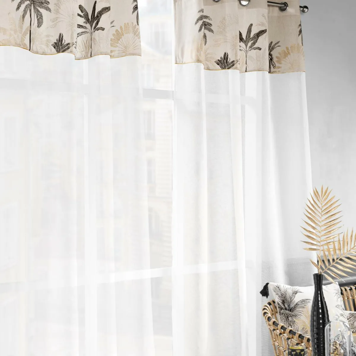 douceur d'intu017drieur Voilage œillets (140 x 240 cm) Papaya Ecru Hot