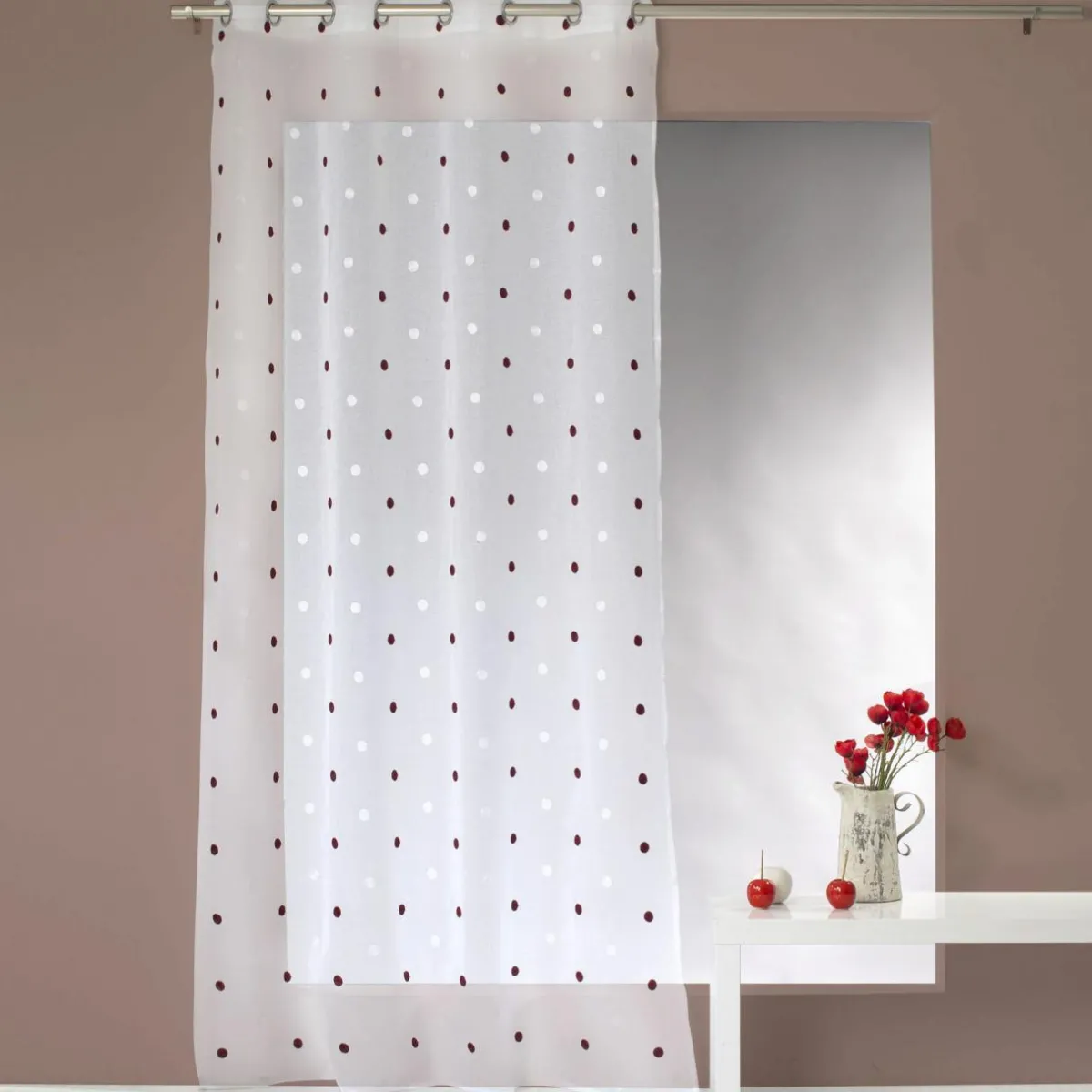 ENJOY HOME Voilage œillets (140 x 240 cm) Pointia Bordeaux Hot