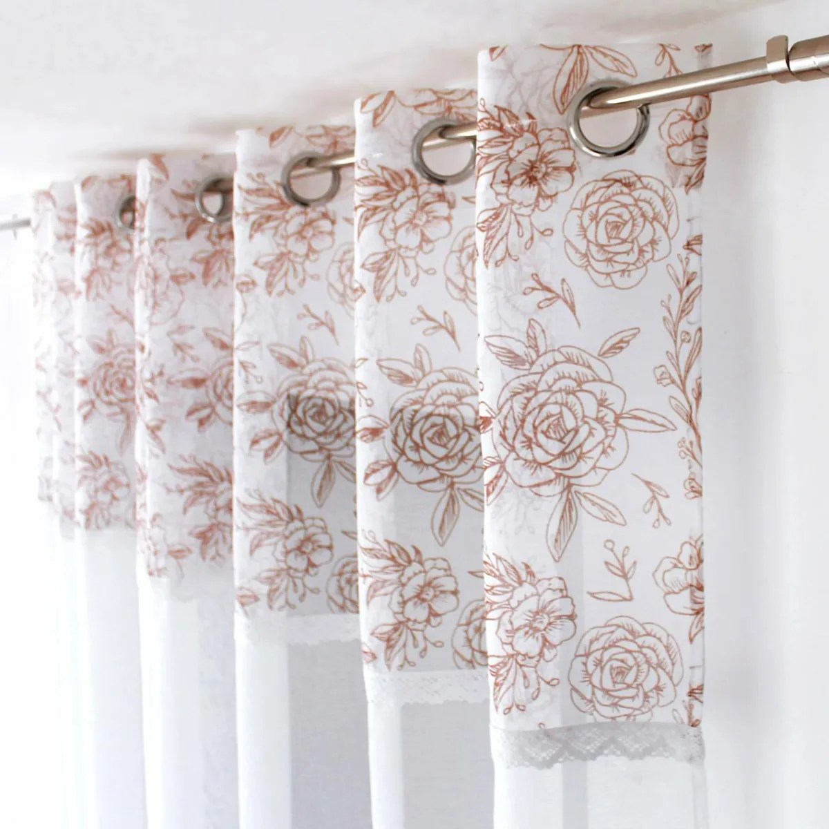ENJOY HOME Voilage œillets (140 x 240 cm) Rosa Marron Hot