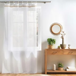 DOUCEUR D'INTERIEUR Voilage œillets bois (140 x 240 cm) Mileo Blanc