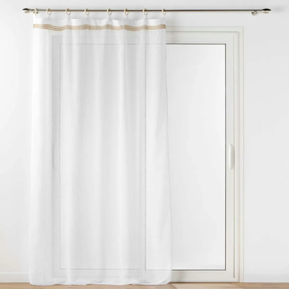 DOUCEUR D'INTERIEUR Voilage œillets bois (140 x 240 cm) Mileo Blanc