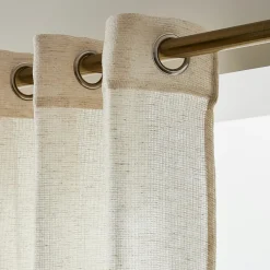 EMINZA Voilage œillets effet lin (140 x 240 cm) Luca Beige New