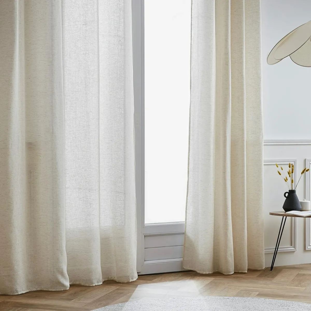 EMINZA Voilage œillets effet lin (140 x 240 cm) Luca Beige New