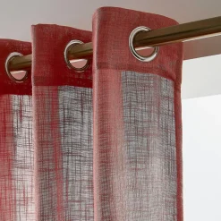 EMINZA Voilage œillets effet lin (140 x 240 cm) Robin Terracotta Sale