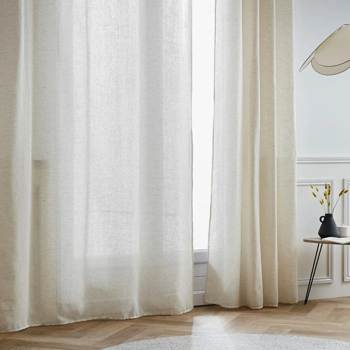 EMINZA Voilage œillets effet lin (180 x 240 cm) Luca Beige Clearance