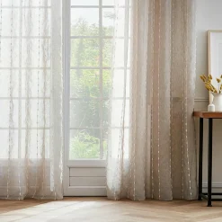 EMINZA Voilage œillets pompons (140 x 280 cm) Axel Beige