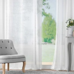 DOUCEUR D'INTERIEUR Voilage maille (140 x 280 cm) Naomie Blanc Discount
