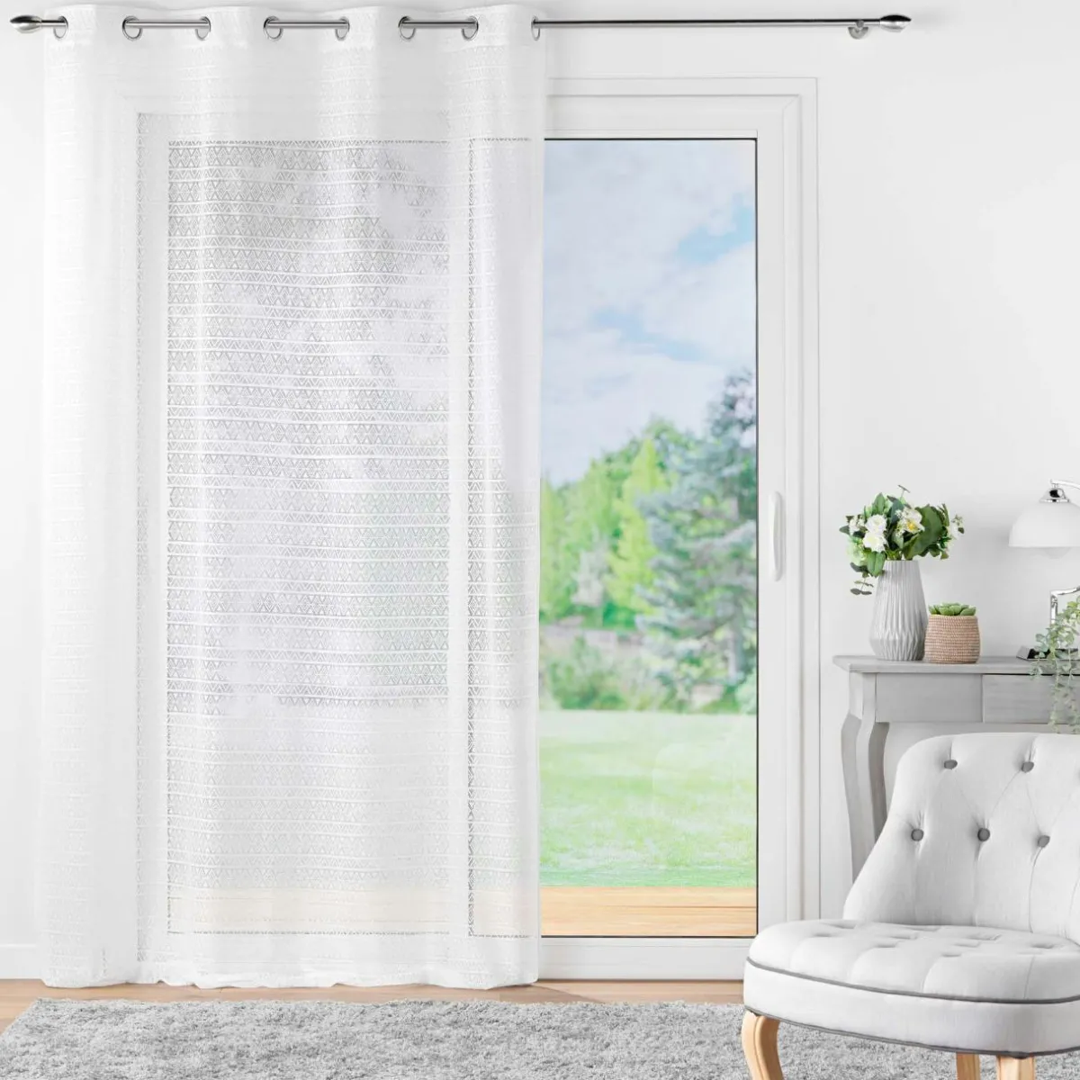 DOUCEUR D'INTERIEUR Voilage maille (140 x 240 cm) Naomie Blanc Clearance