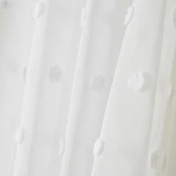EMINZA Voilage oeillets pompons (140 x 280 cm) Emie Blanc Online