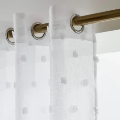 EMINZA Voilage oeillets pompons (140 x 280 cm) Emie Blanc Online