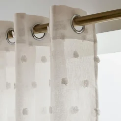EMINZA Voilage oeillets pompons (140 x 240 cm) Emie Beige Sale