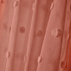 EMINZA Voilage oeillets pompons (140 x 280 cm) Emie Terracotta Sale