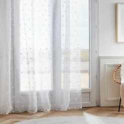 EMINZA Voilage oeillets pompons (280 x 240 cm) Emie Blanc Sale