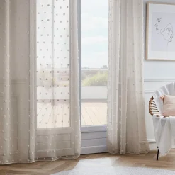 EMINZA Voilage oeillets pompons (140 x 280 cm) Emie Beige Best