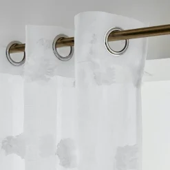 EMINZA Voilage oeillets pompons (180 x 240 cm) Suzie Blanc Online