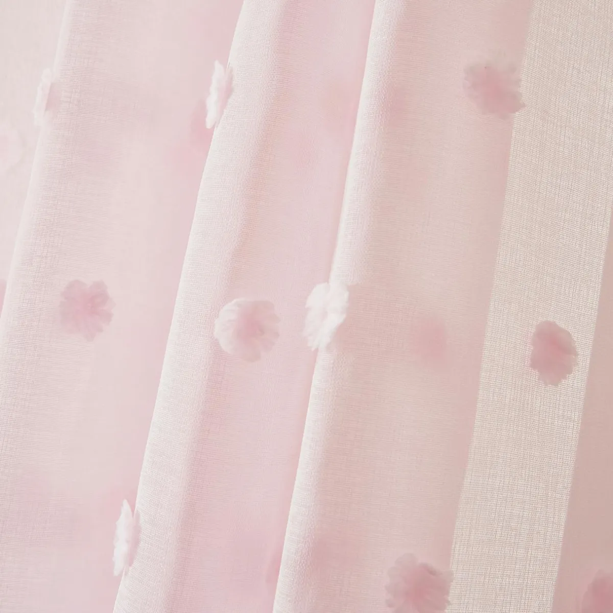 EMINZA Voilage oeillets pompons (140 x 240 cm) Emie Rose New