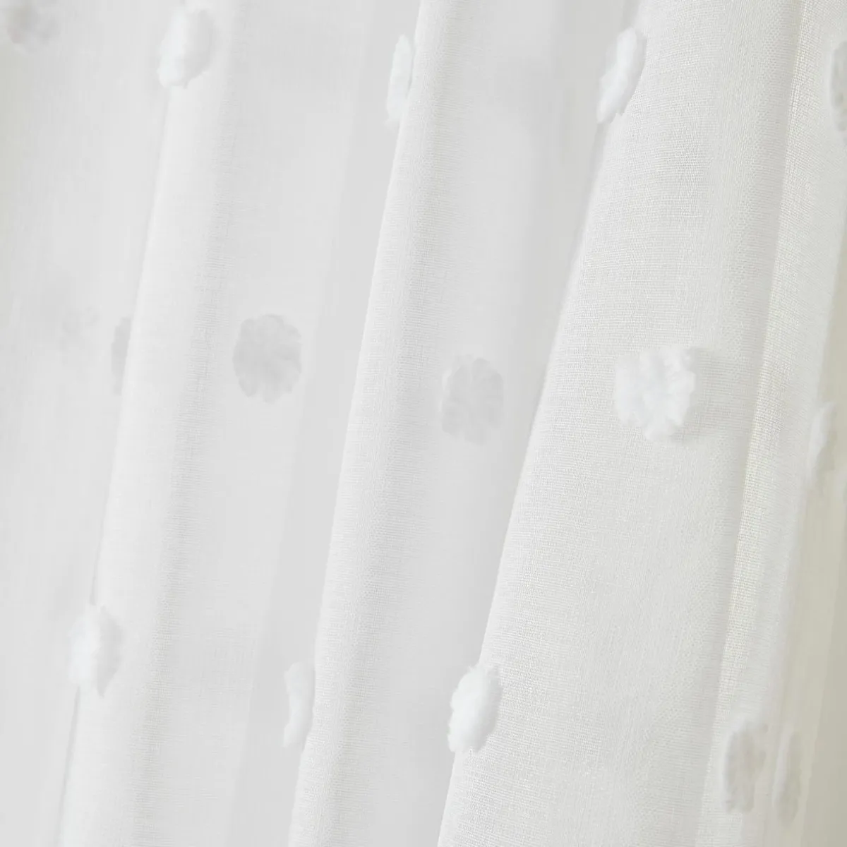 EMINZA Voilage oeillets pompons (180 x 240 cm) Emie Blanc