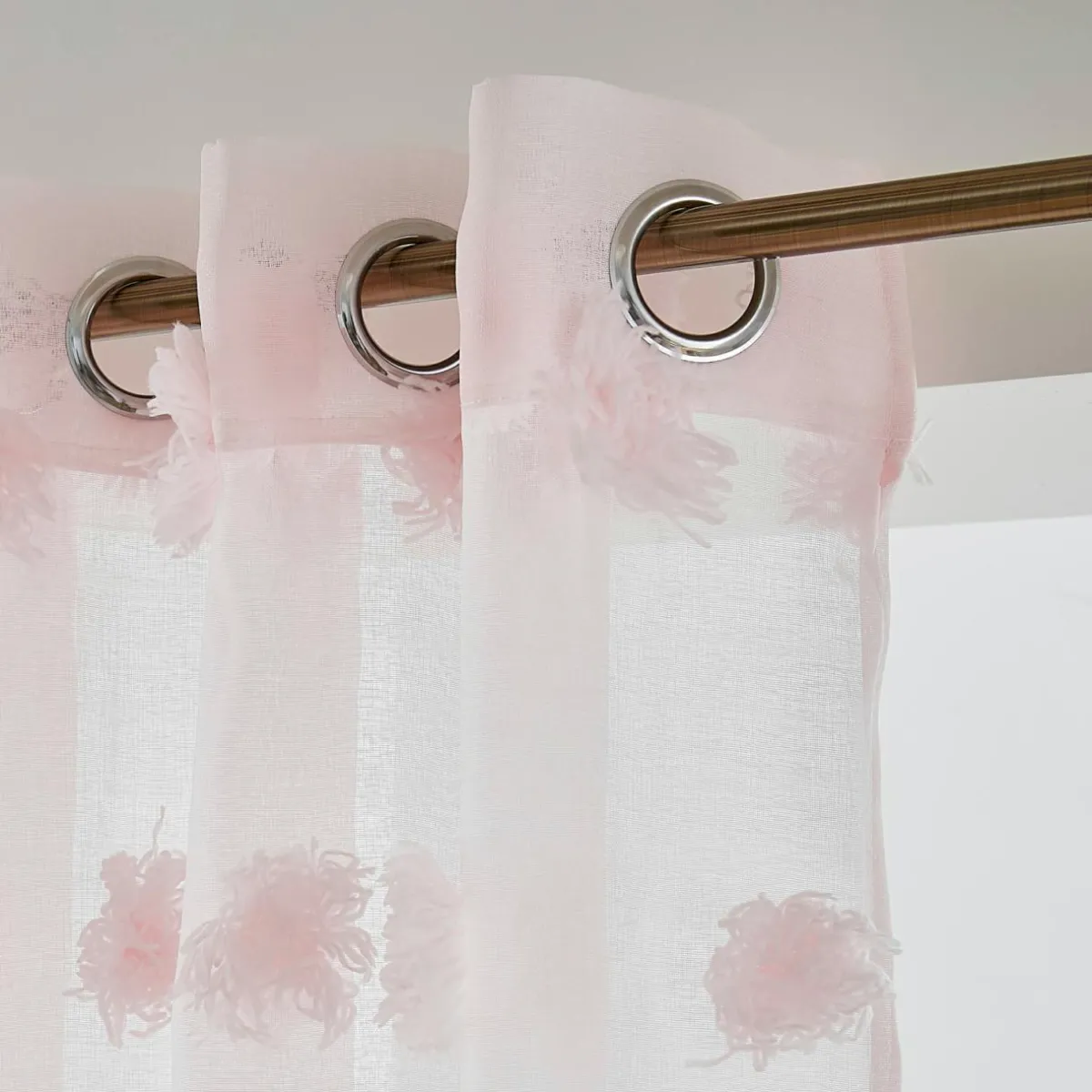 EMINZA Voilage oeillets pompons (280 x 240 cm) Suzie Rose Sale