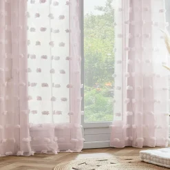 EMINZA Voilage oeillets pompons (140 x 280 cm) Suzie Rose Sale