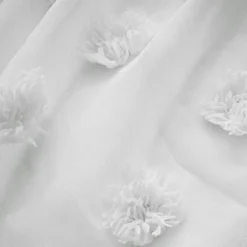 EMINZA Voilage oeillets pompons (280 x 240 cm) Suzie Blanc Discount