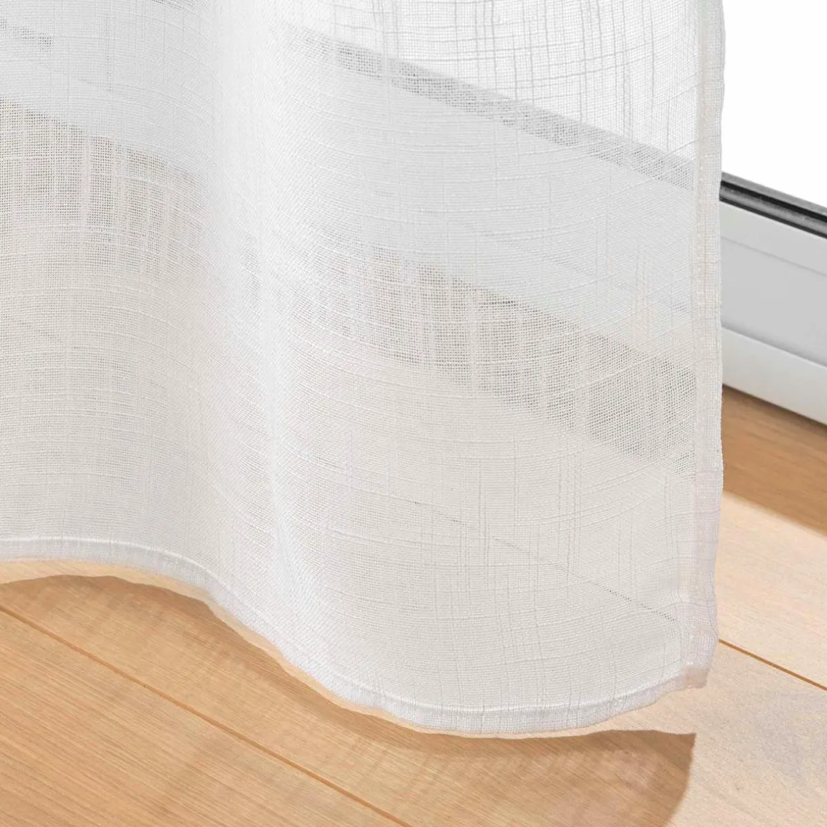 douceur d'intu017drieur Voilage passe tringle effet lin tissé (90 x 200 cm) Haltona Blanc Clearance
