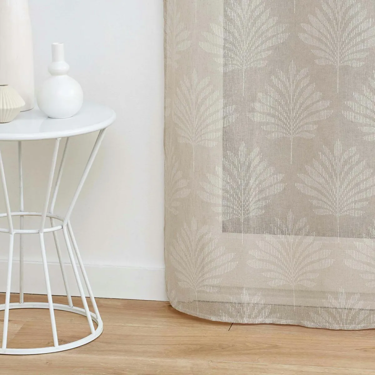 DOUCEUR D'INTERIEUR Voilage tissé (140 x 280 cm) Levita Taupe Discount