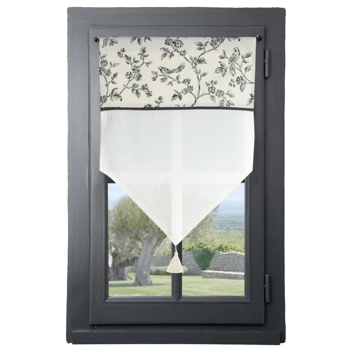 STOF Voilage vitrage passe-tringle (45 x 60 cm) Clarine Ecru Clearance