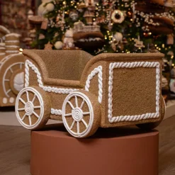 KAEMINGK Wagon de Noël Géant (56 x H38 cm) Pain d'épices Gourmand Marron Discount